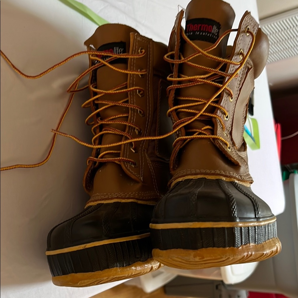 Thermolite Insulated Boots women’s size 8.5-9 Tan and Black Design Mens 7 - Picture 7 of 9